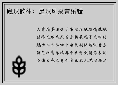 魔球韵律：足球风采音乐辑